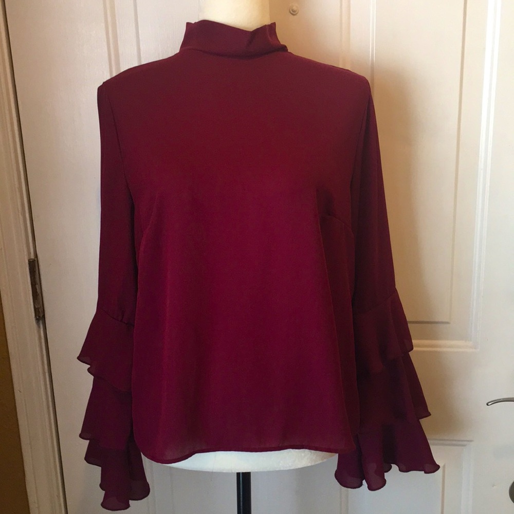 Seduction burgundy blouse size large